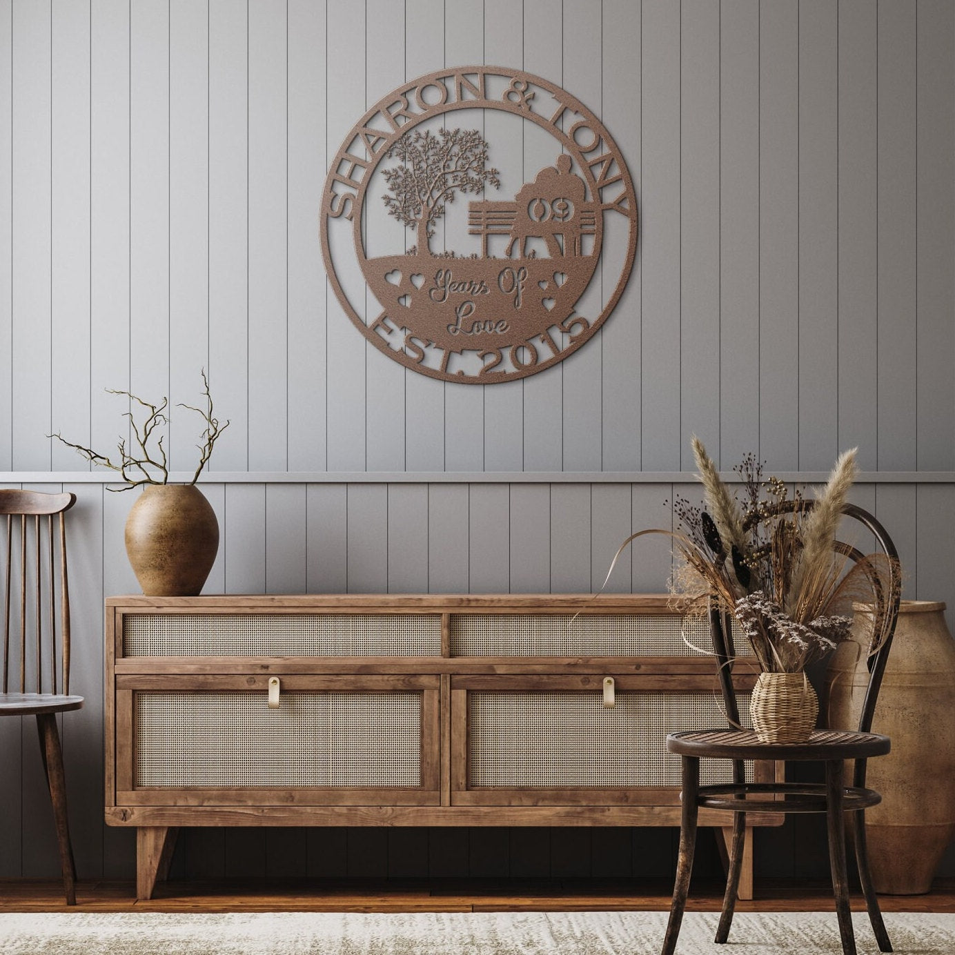9th anniversary personalized metal sign – 16 gauge steel
