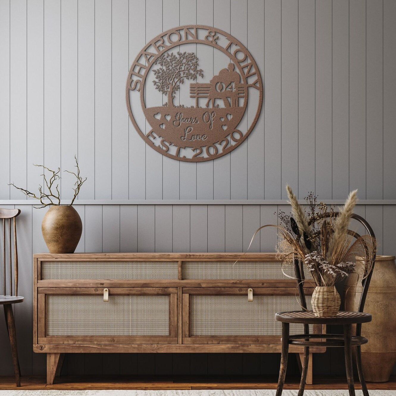 4th anniversary personalized metal sign – 16 gauge steel