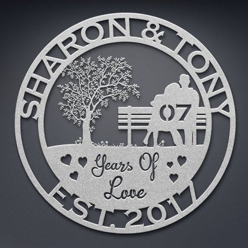 7th anniversary personalized metal sign – 16 gauge steel