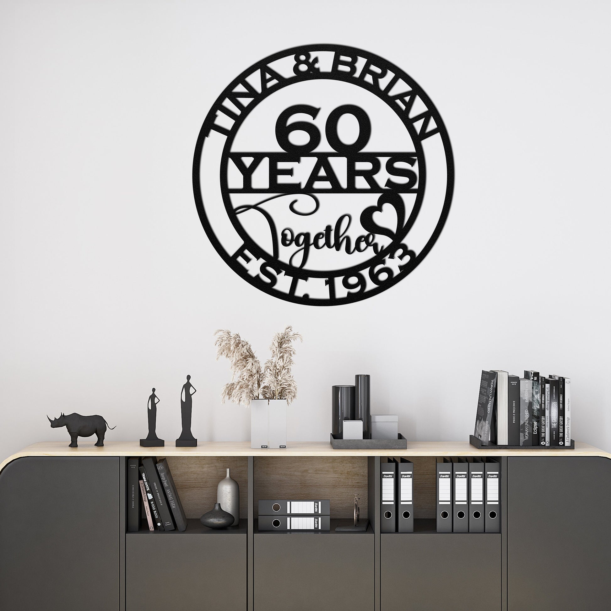 60th anniversary personalized metal sign – 16 gauge steel