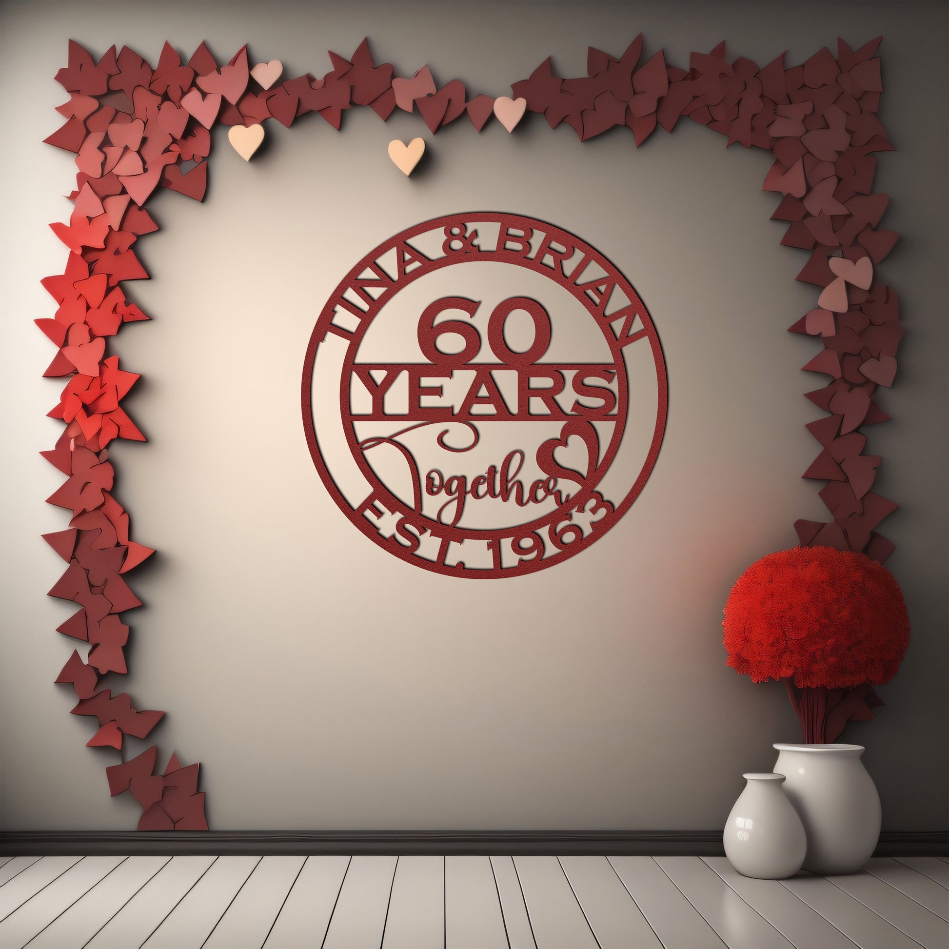 60th anniversary personalized metal sign – 16 gauge steel