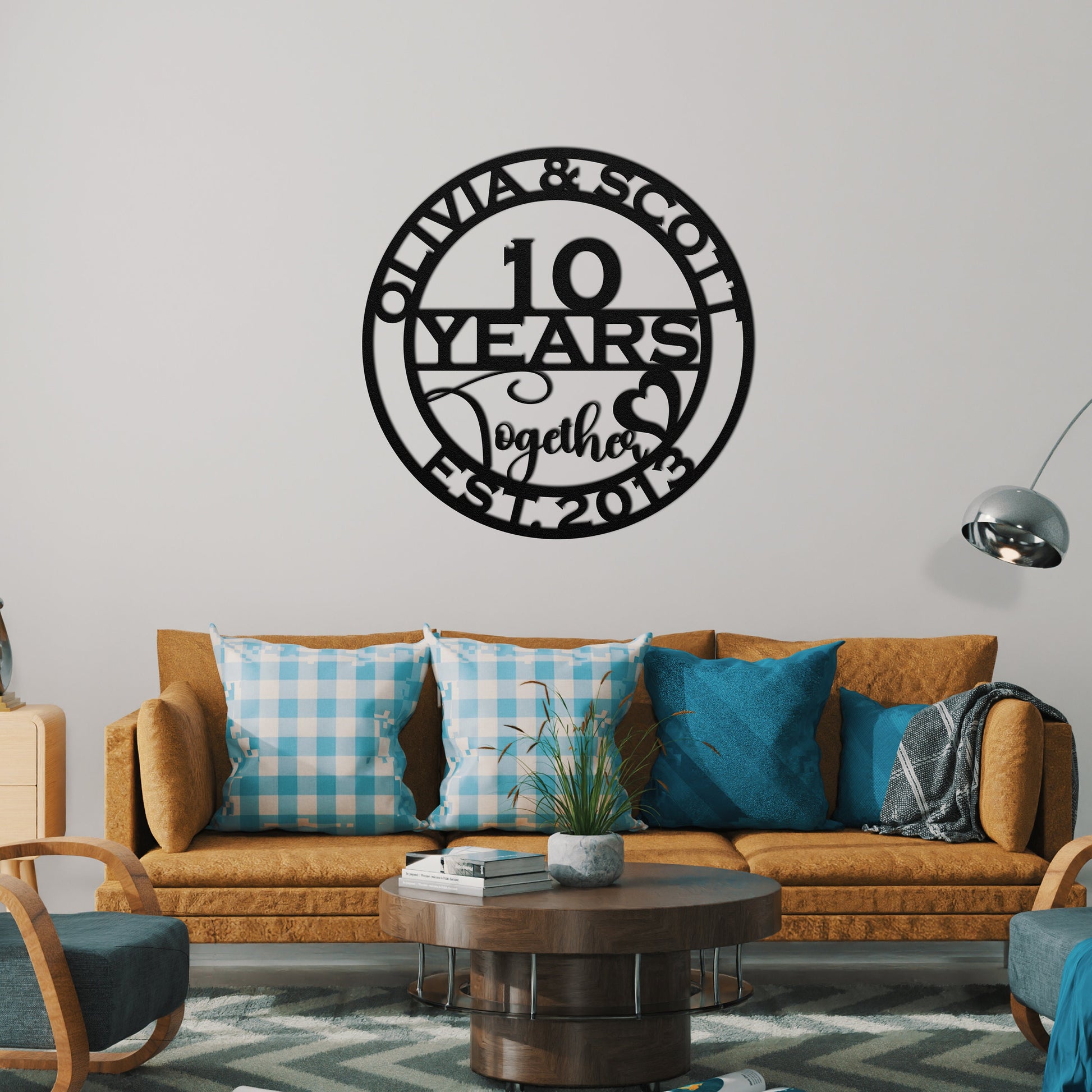 10th anniversary personalized metal sign – 16 gauge steel