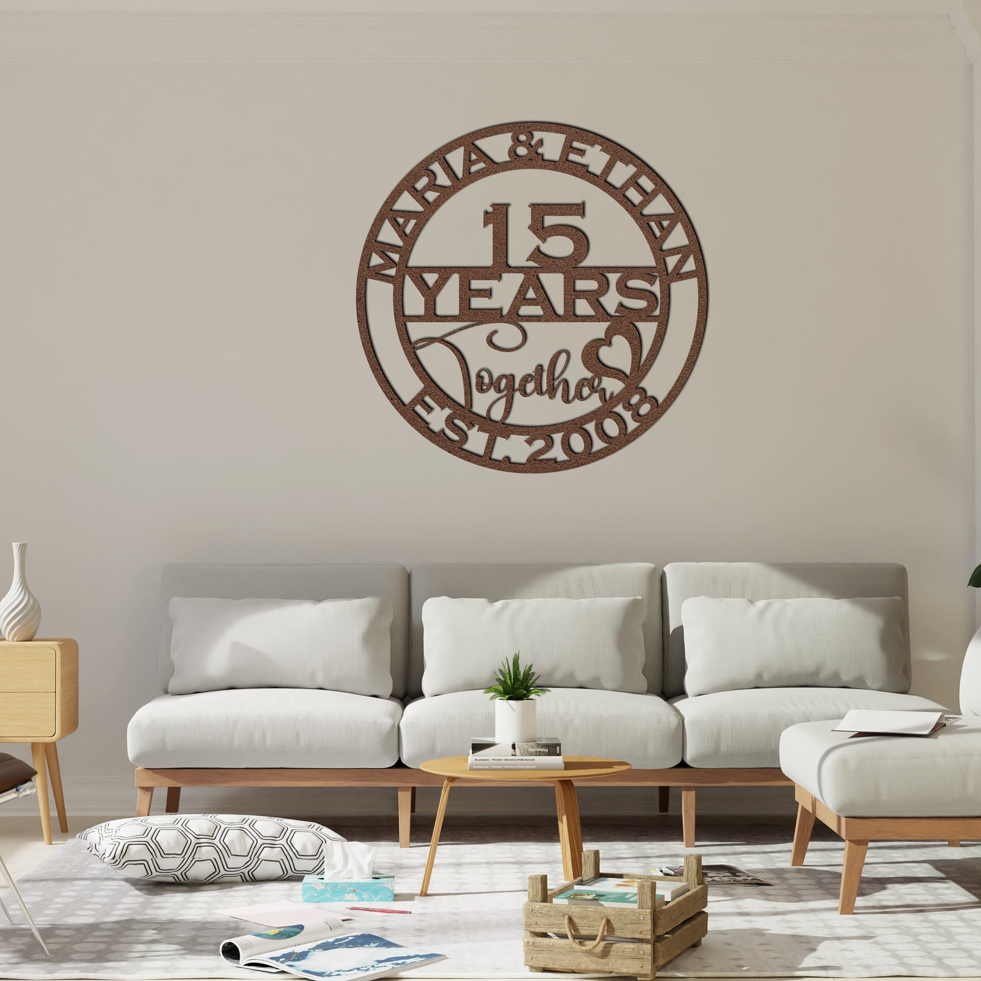 15th anniversary personalized metal sign – 16 gauge steel