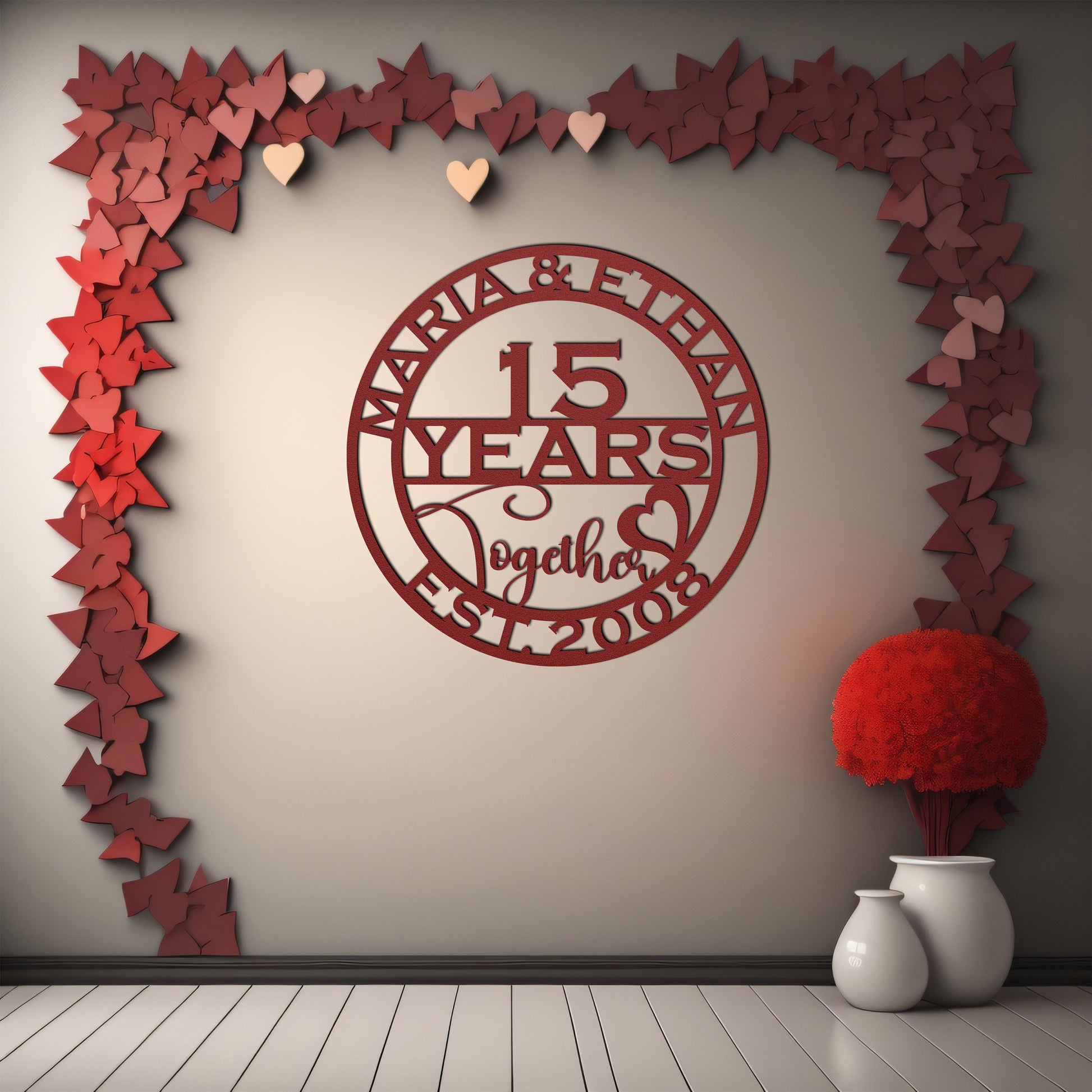 15th anniversary personalized metal sign – 16 gauge steel