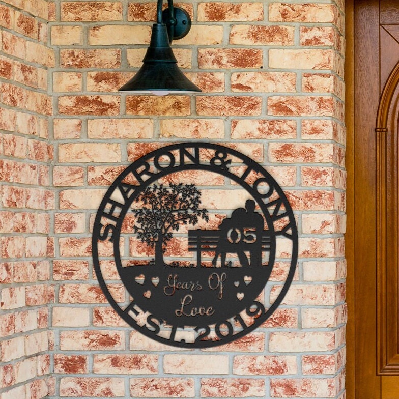 5th anniversary personalized metal sign – 16 gauge steel