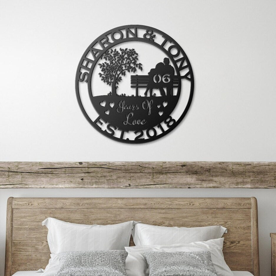 6th anniversary personalized metal sign – 16 gauge steel