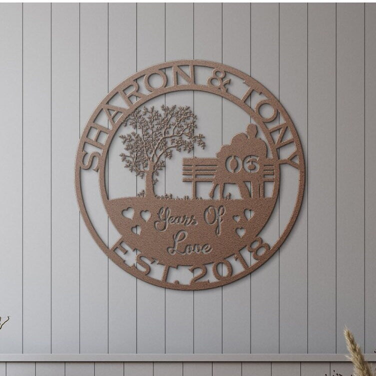 6th anniversary personalized metal sign – 16 gauge steel
