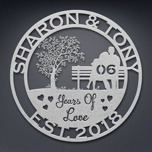 6th anniversary personalized metal sign – 16 gauge steel