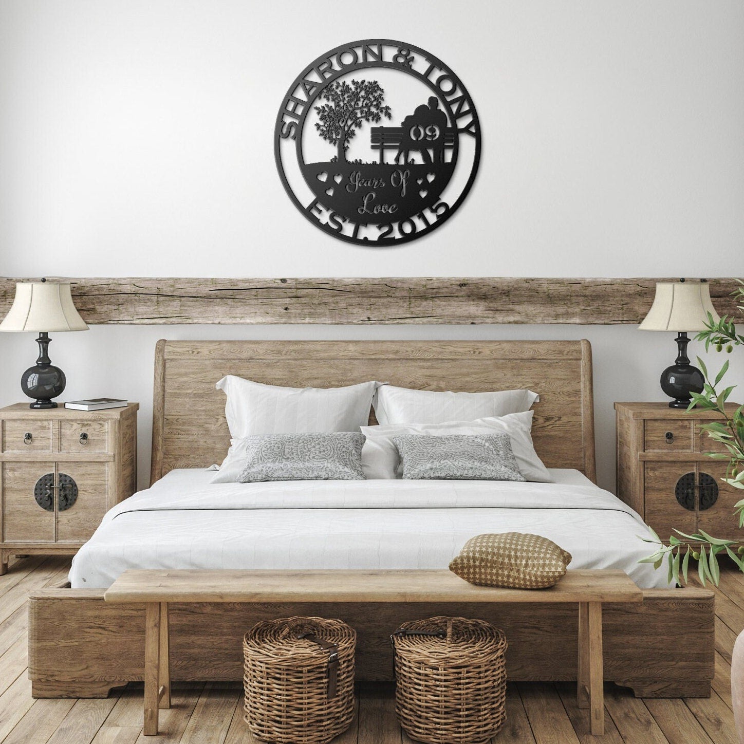 9th anniversary personalized metal sign – 16 gauge steel