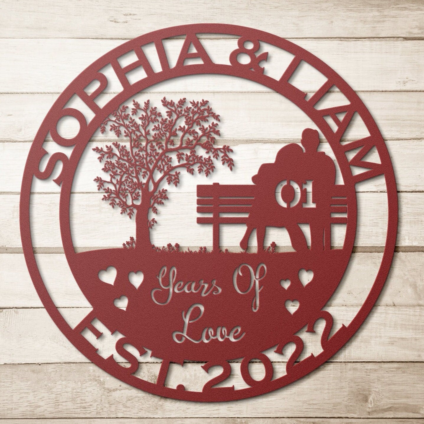 anniversary personalized metal sign – 16 gauge steel