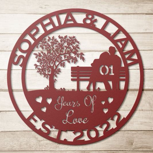 anniversary personalized metal sign – 16 gauge steel