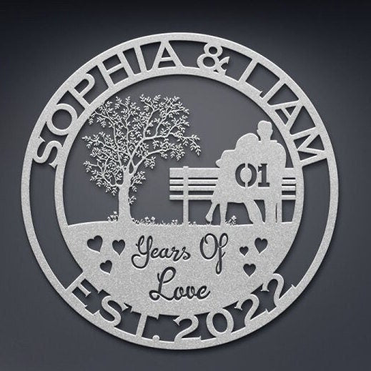 anniversary personalized metal sign – 16 gauge steel