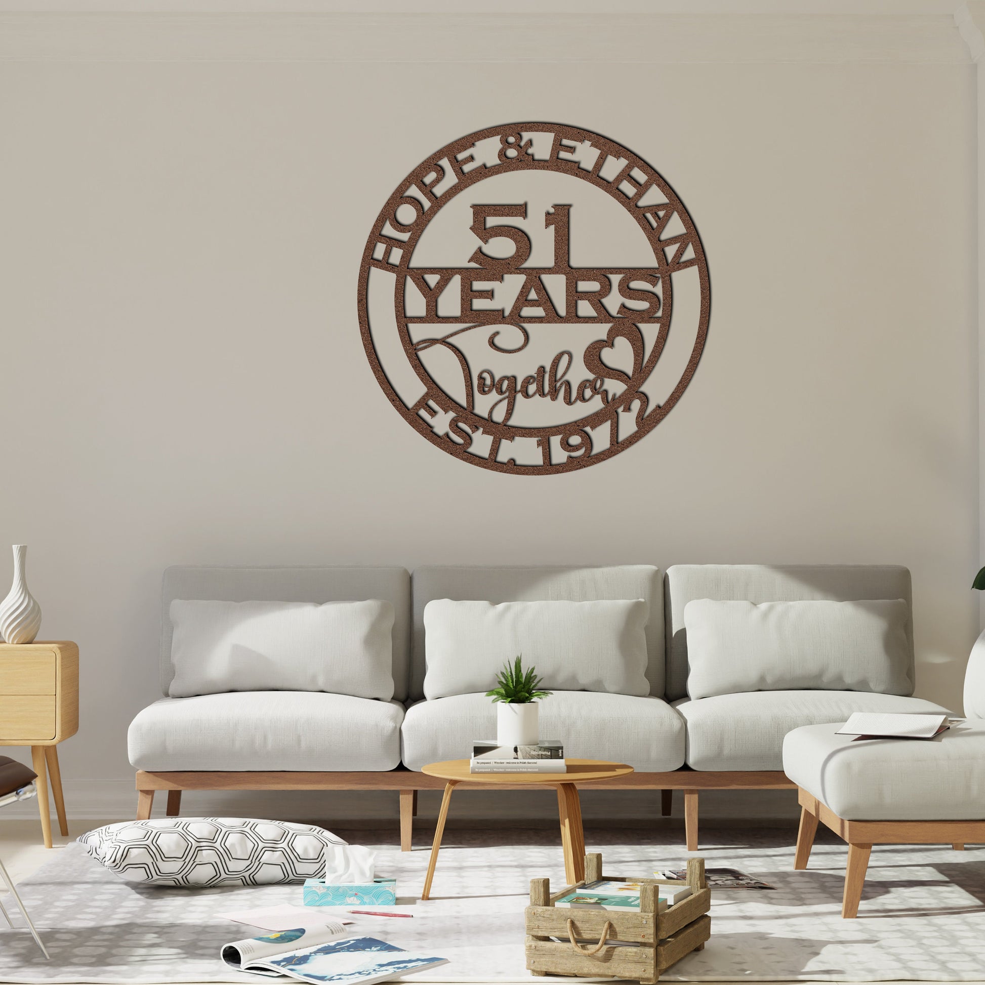 51th anniversary personalized metal sign – 16 gauge steel