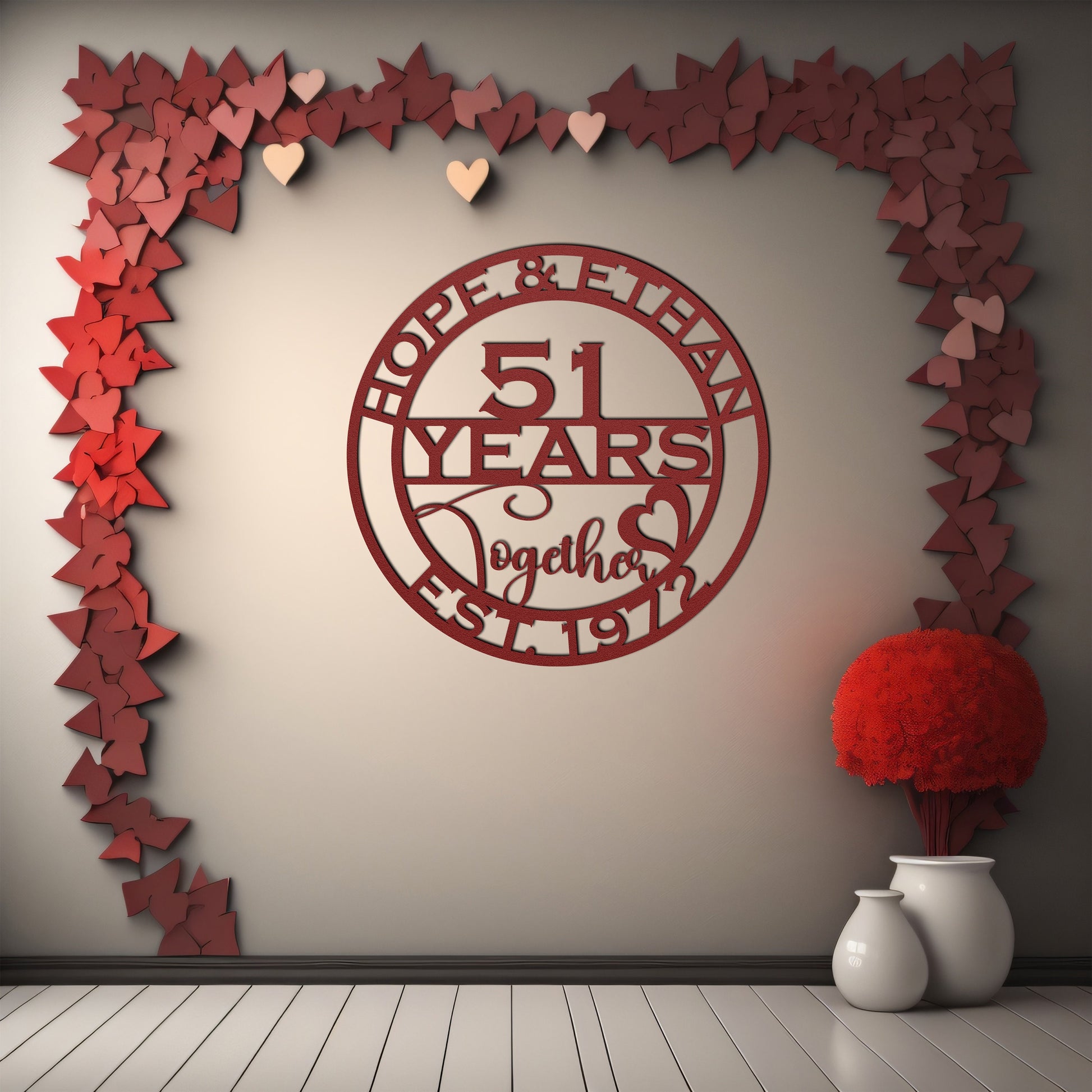51th anniversary personalized metal sign – 16 gauge steel