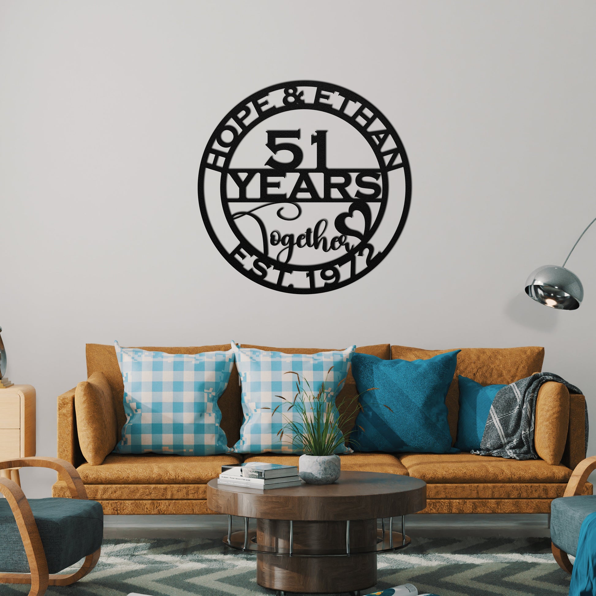 51th anniversary personalized metal sign – 16 gauge steel