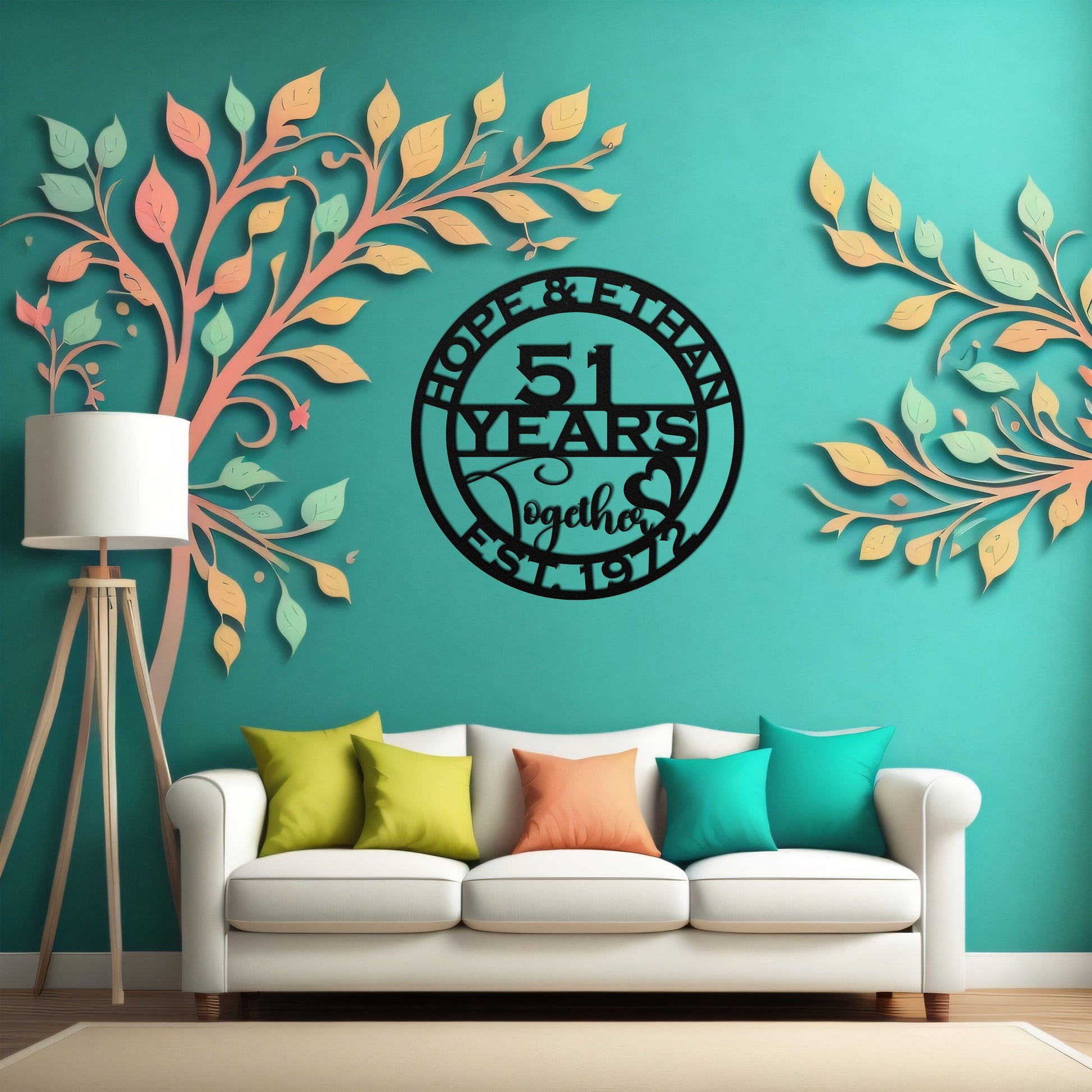 51th anniversary personalized metal sign – 16 gauge steel