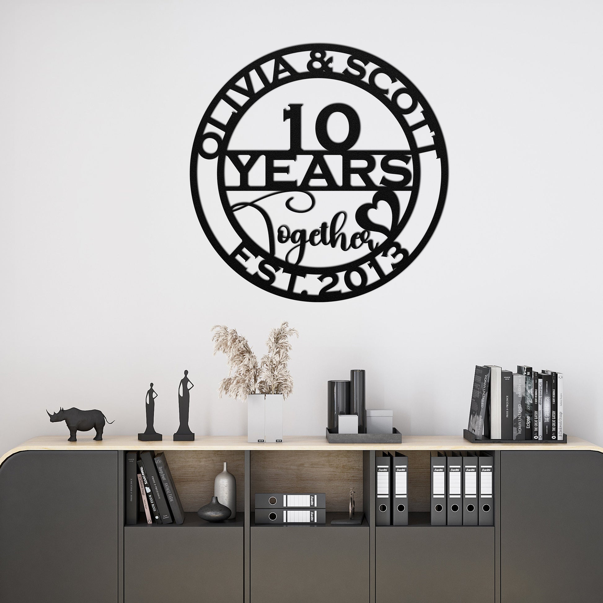 10th anniversary personalized metal sign – 16 gauge steel