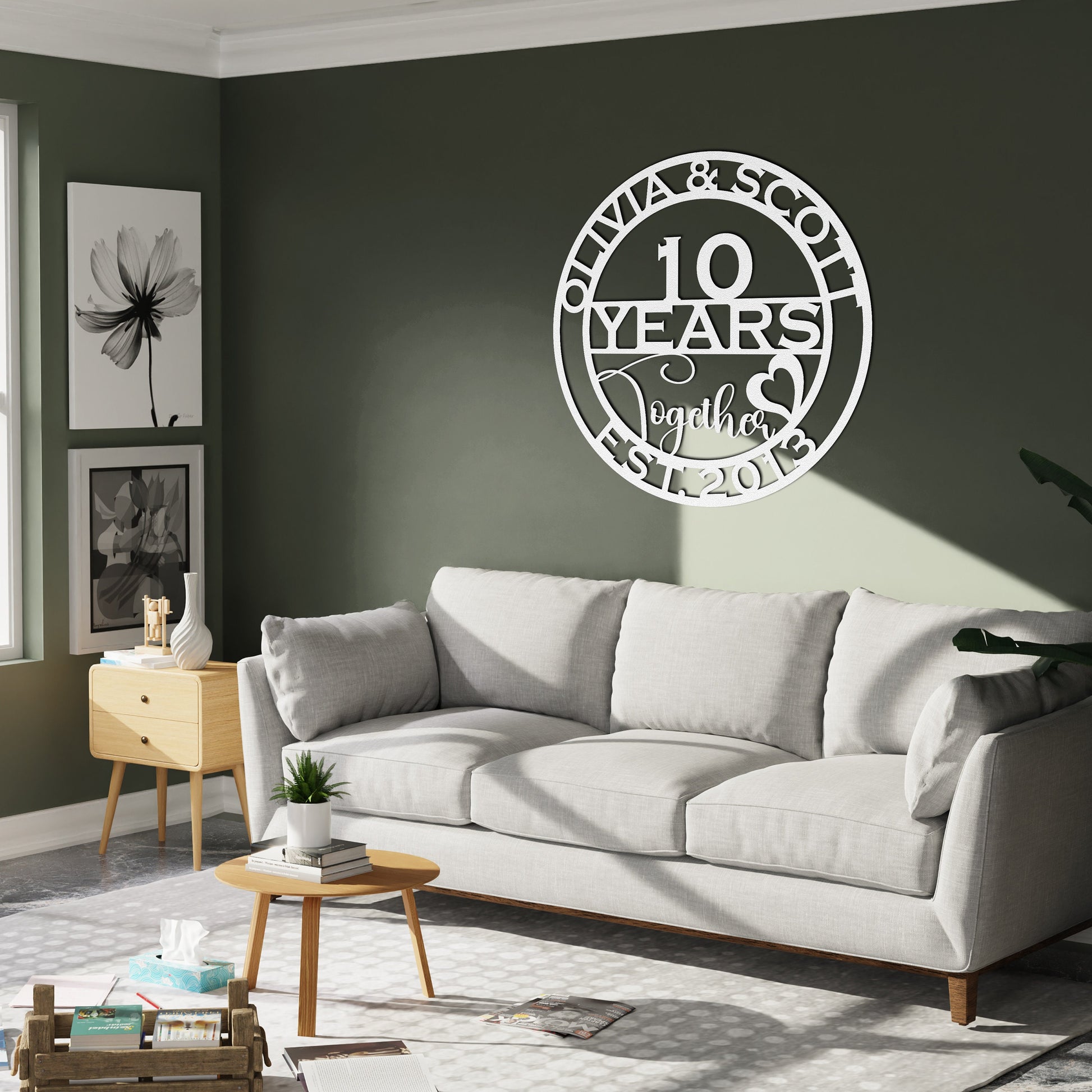 10th anniversary personalized metal sign – 16 gauge steel