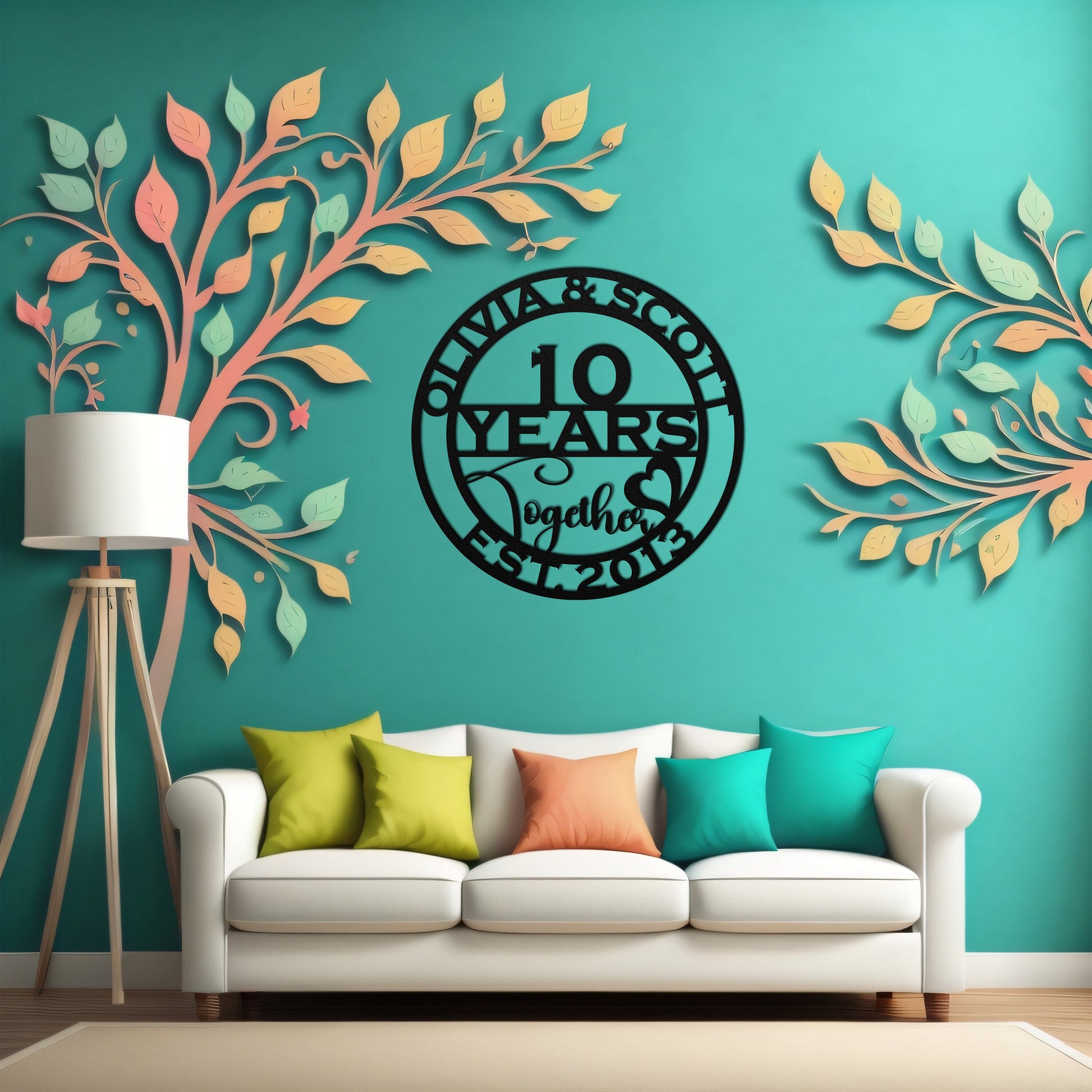 10th anniversary personalized metal sign – 16 gauge steel