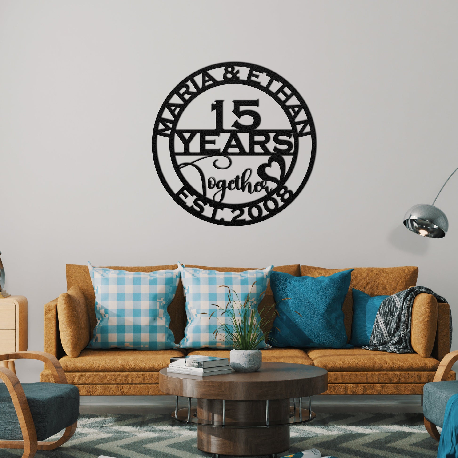 15th anniversary personalized metal sign – 16 gauge steel