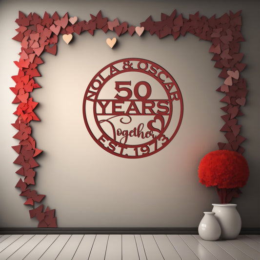 25th anniversary personalized metal sign – 16 gauge steel