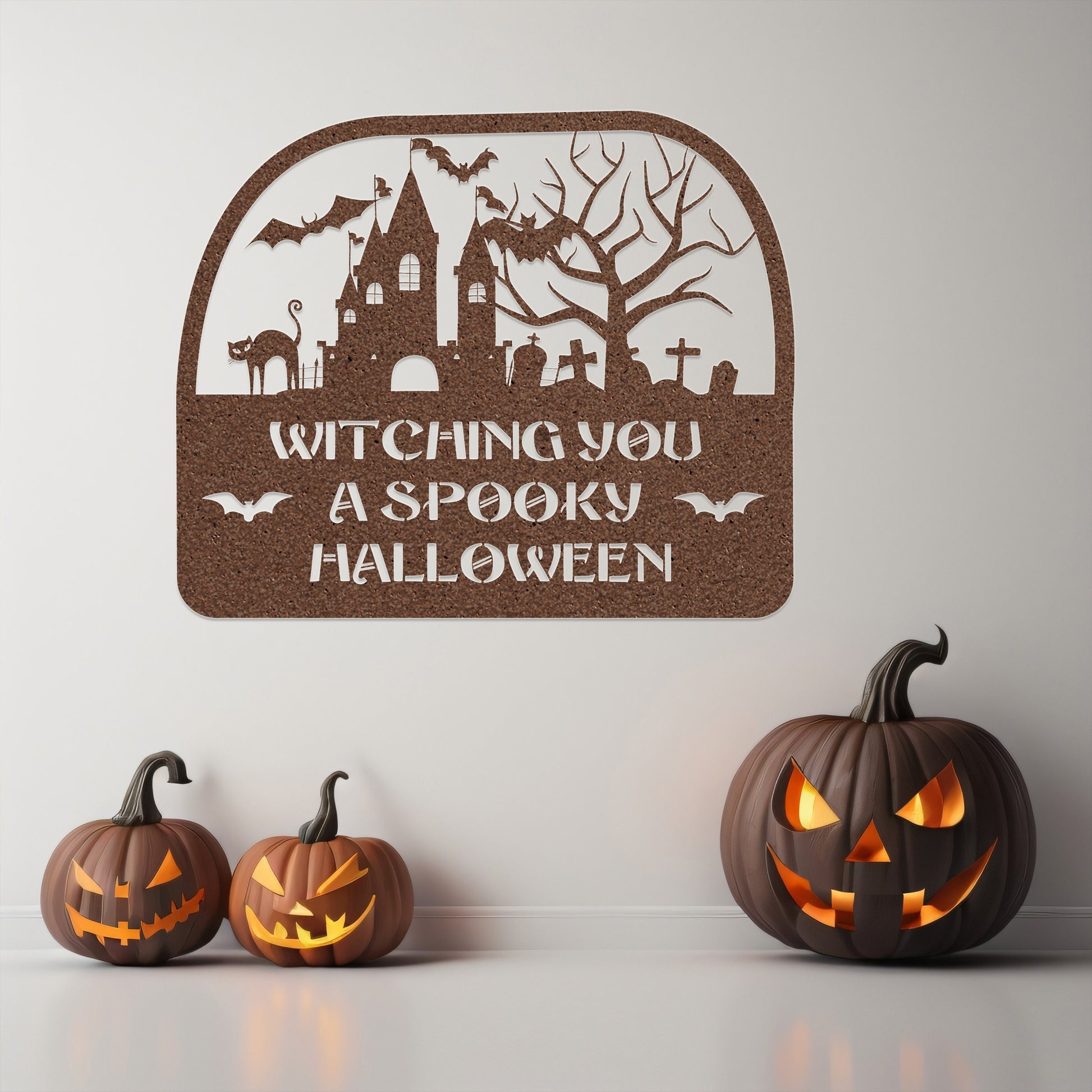 halloween haunted house welcome metal sign – 16 gauge steel