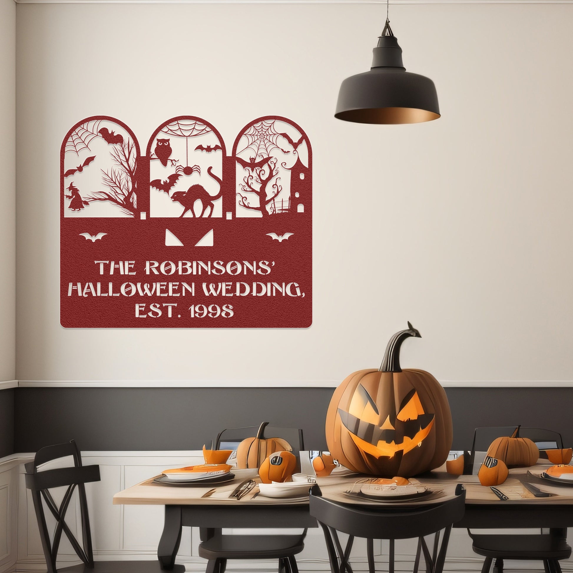 halloween haunted house welcome metal sign – 16 gauge steel