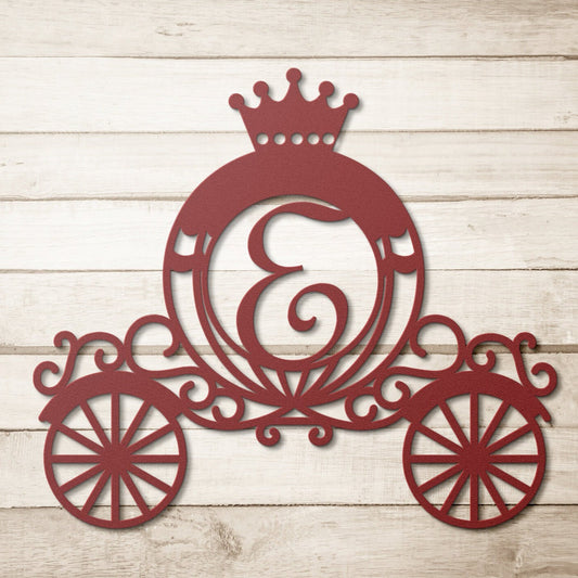 princess carriage nursery personalized sign – 16 gauge steel