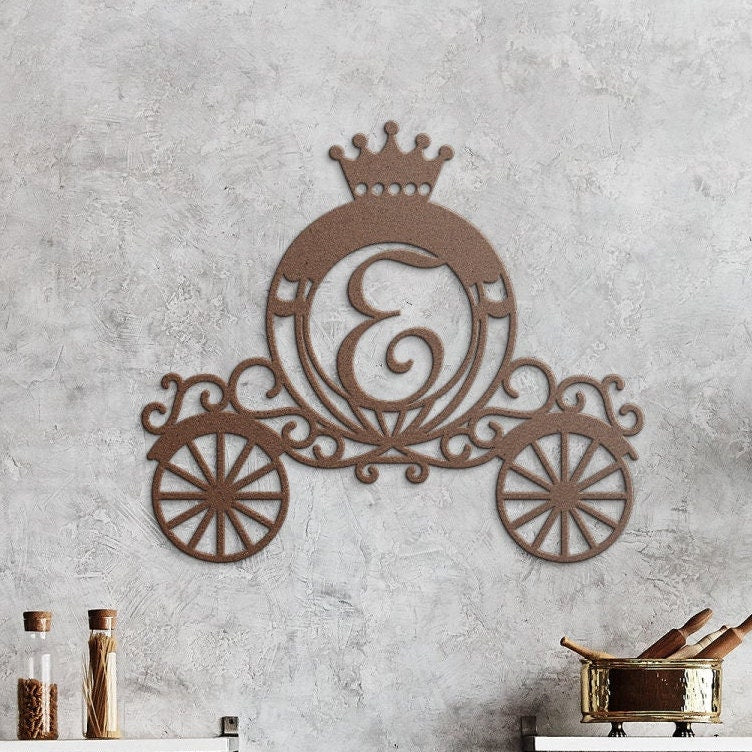 princess carriage nursery personalized sign – 16 gauge steel