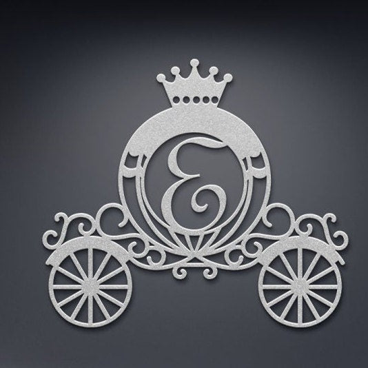 princess carriage nursery personalized sign – 16 gauge steel