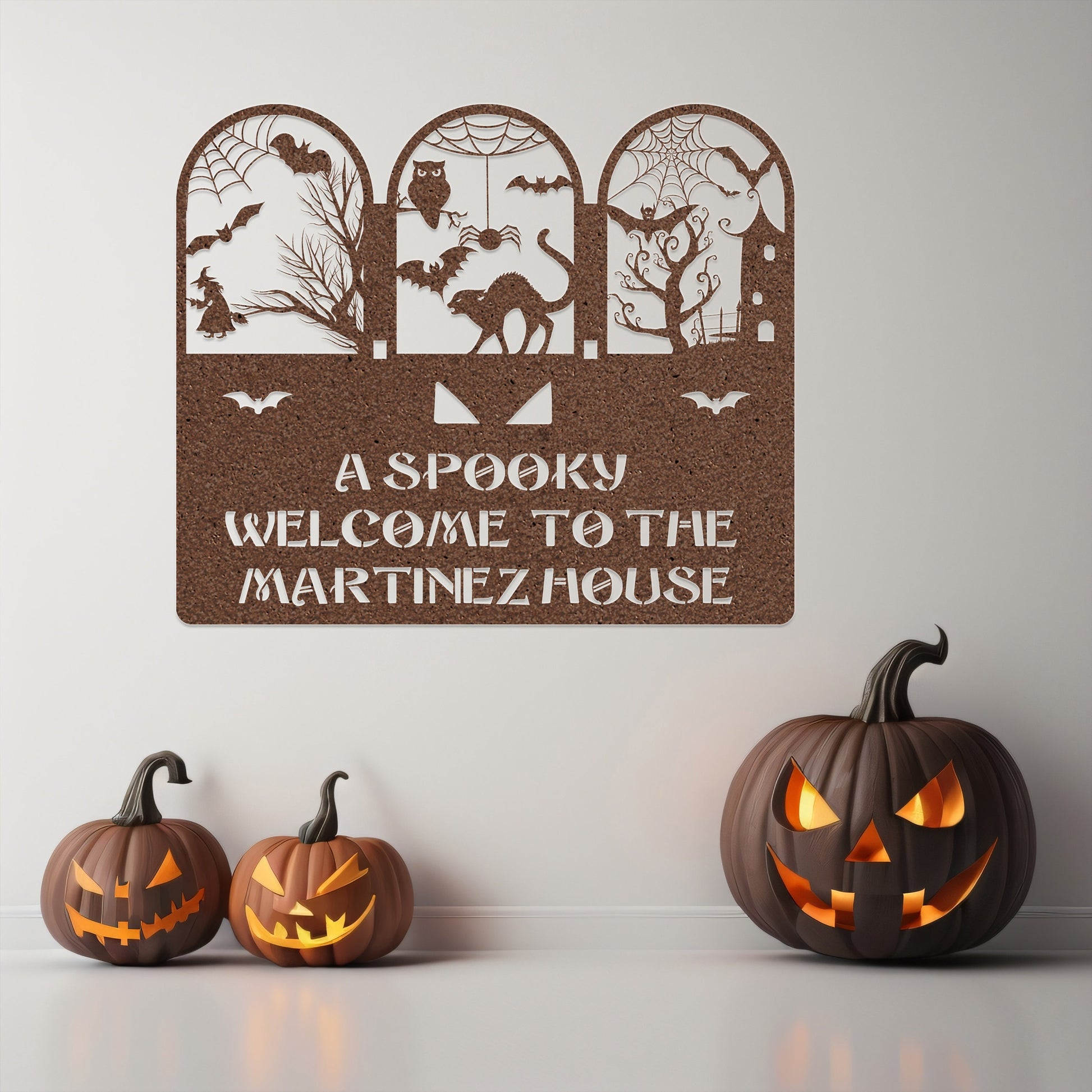 halloween haunted house welcome metal sign – 16 gauge steel