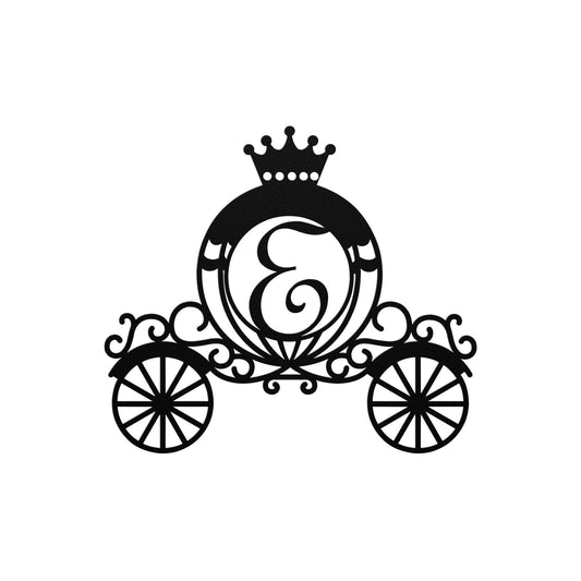 princess carriage nursery personalized sign – 16 gauge steel