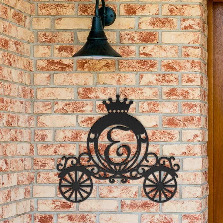 princess carriage nursery personalized sign – 16 gauge steel