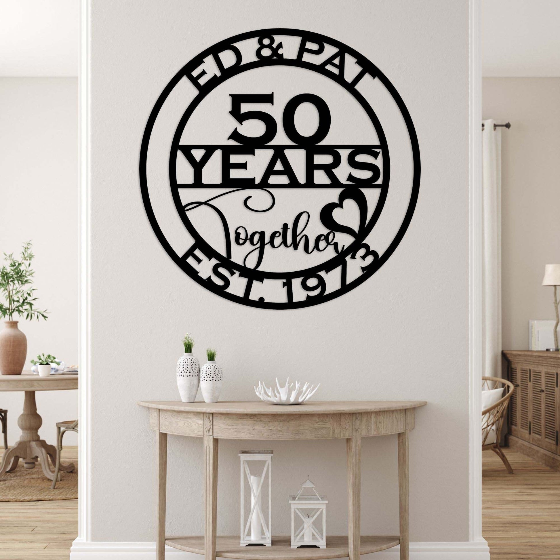 50th anniversary personalized metal sign – 16 gauge steel