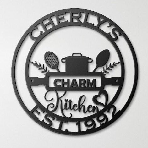 farmhouse kitchen personalized wall art – 16 gauge steel