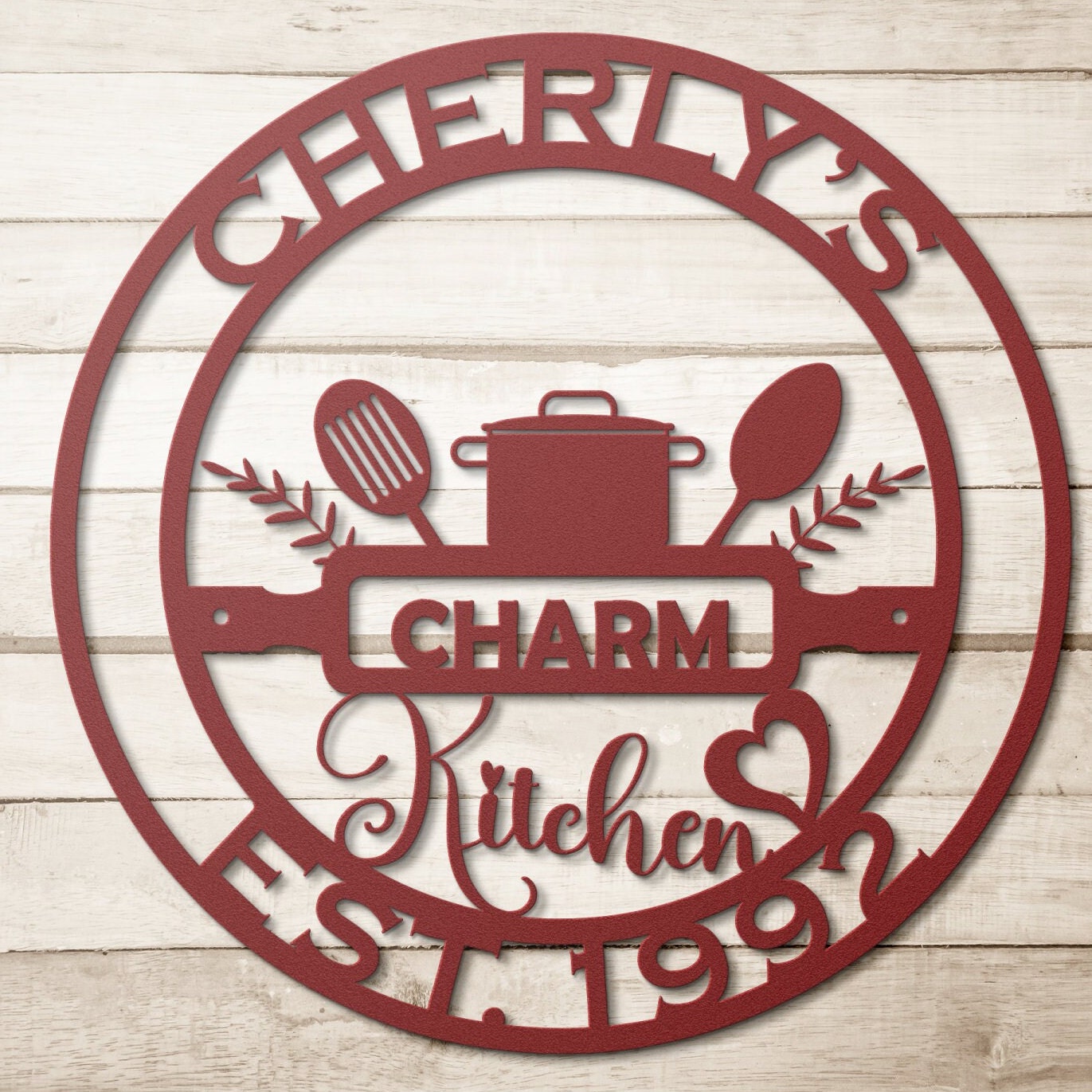 farmhouse kitchen personalized wall art – 16 gauge steel
