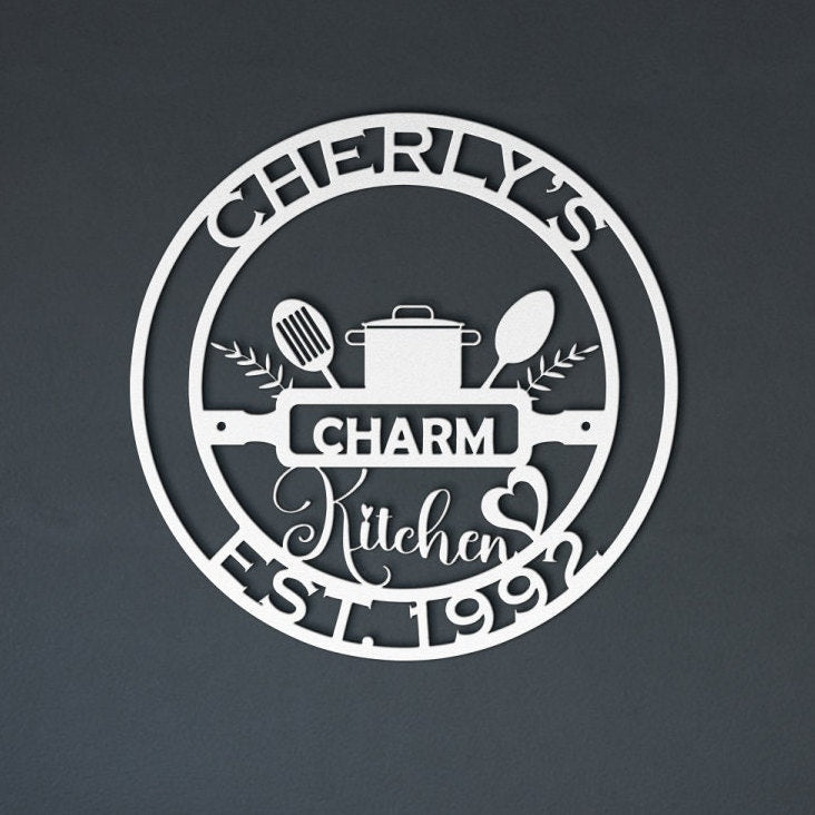 farmhouse kitchen personalized wall art – 16 gauge steel