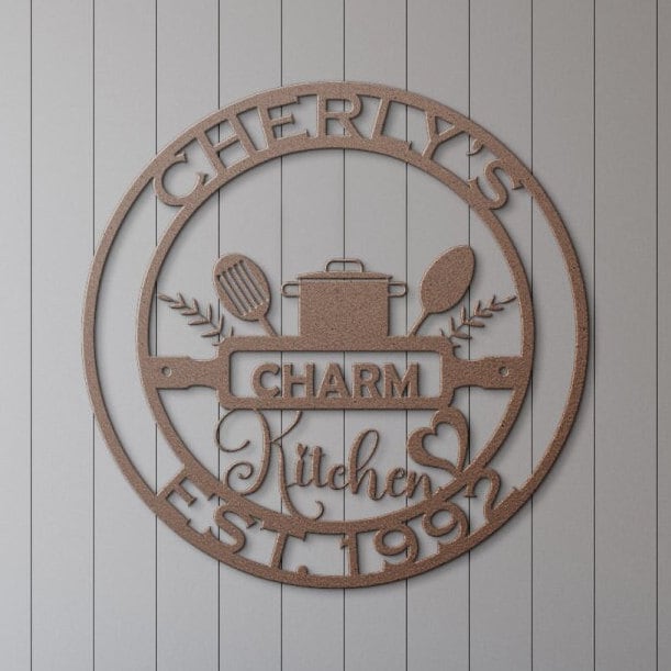 farmhouse kitchen personalized wall art – 16 gauge steel