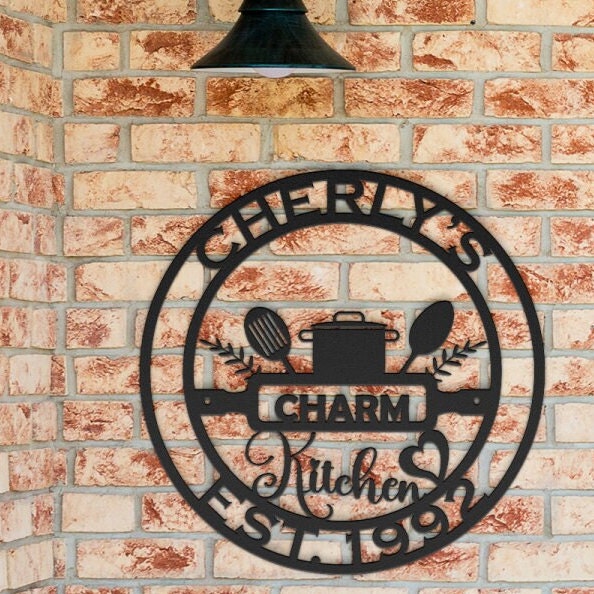 farmhouse kitchen personalized wall art – 16 gauge steel