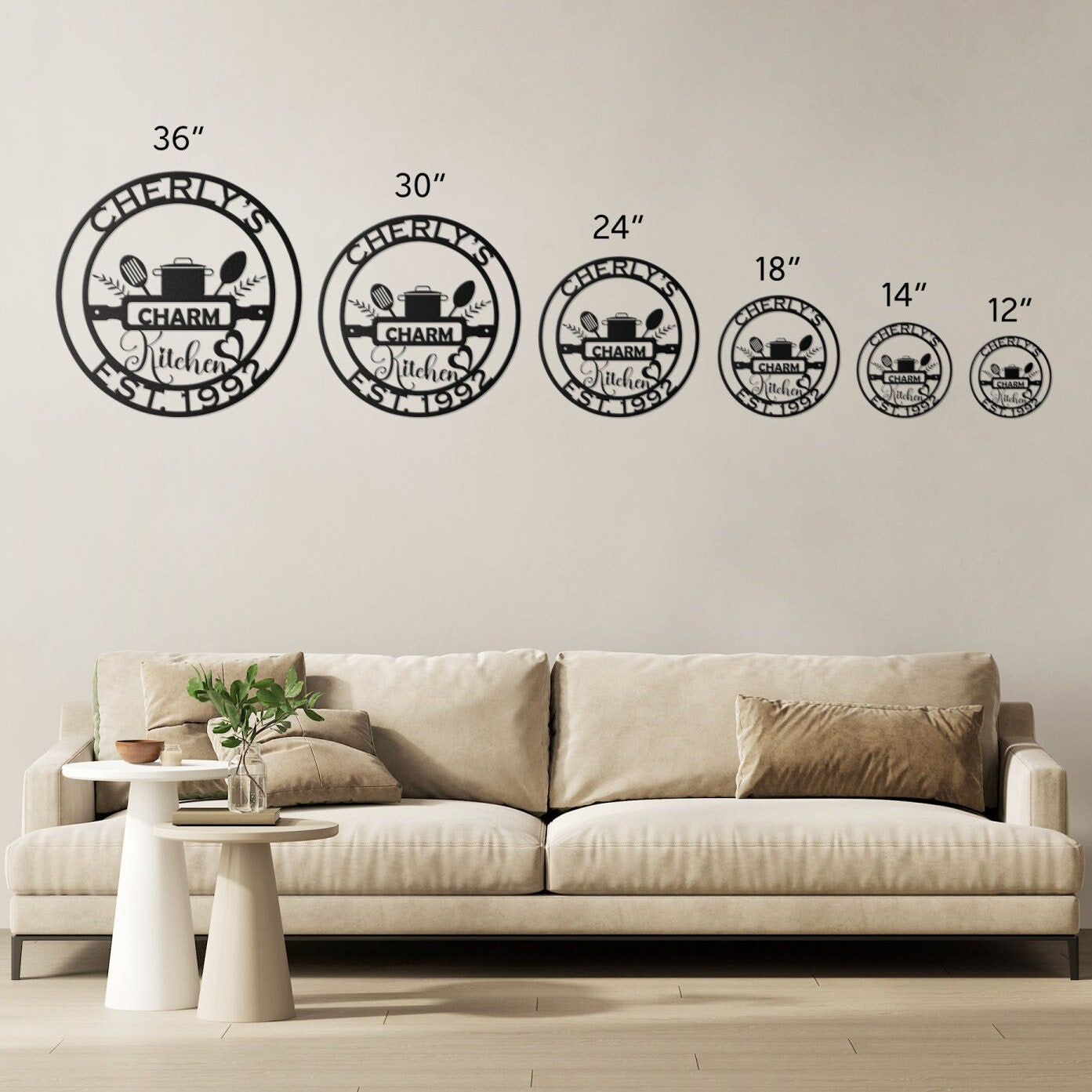 farmhouse kitchen personalized wall art – 16 gauge steel