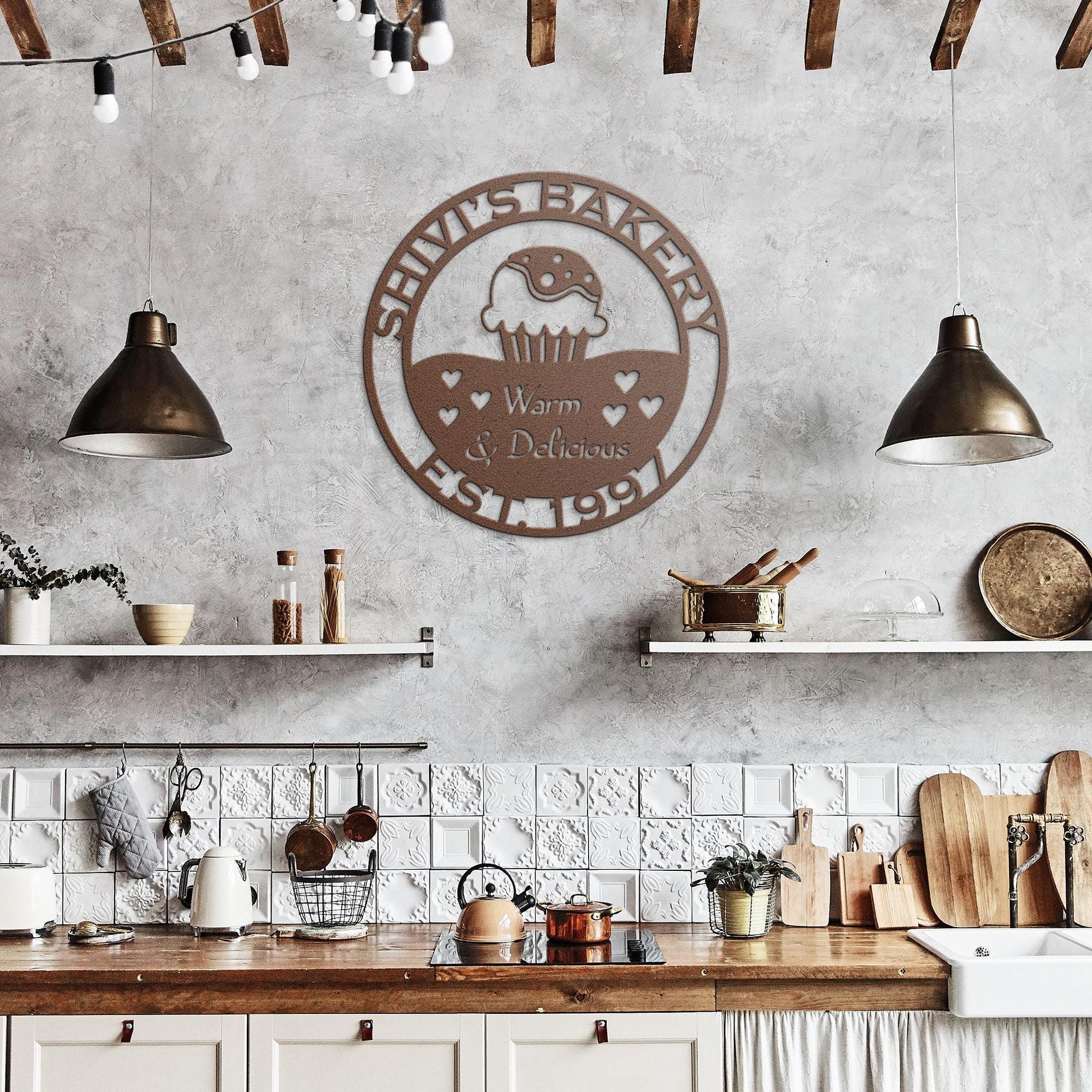 farmhouse kitchen personalized wall art – 16 gauge steel