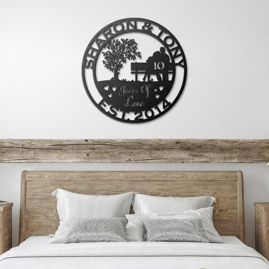 10th anniversary personalized metal sign – 16 gauge steel