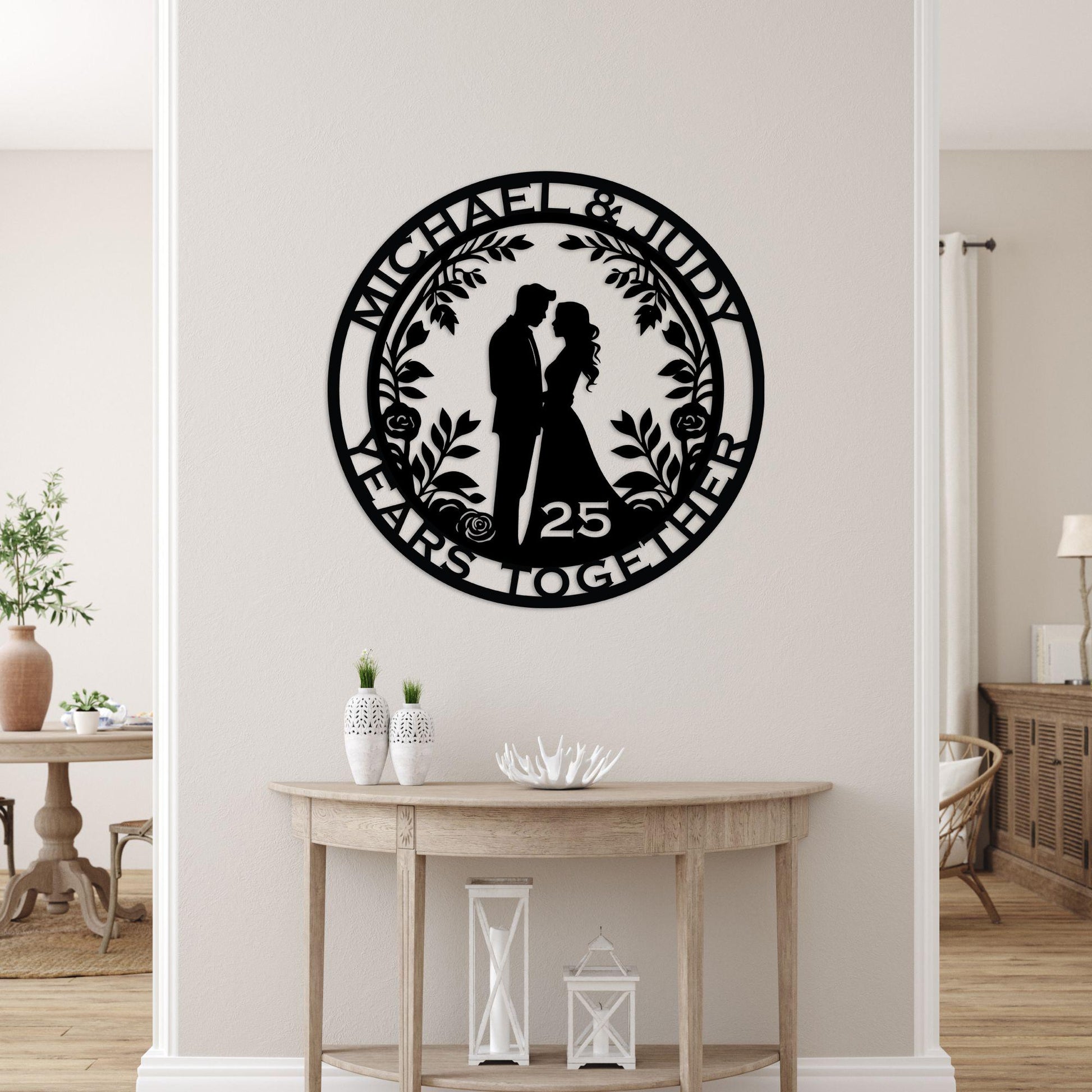 25th anniversary personalized metal sign – 16 gauge steel