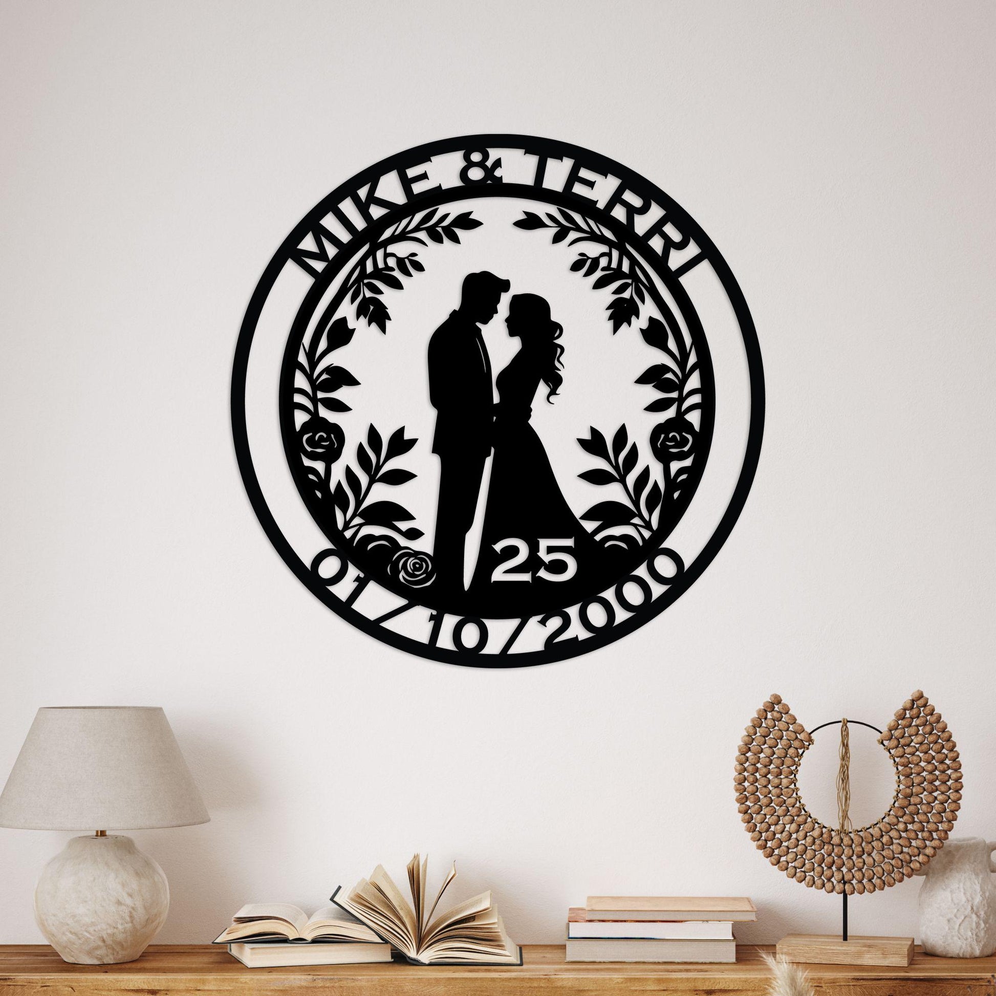 25th anniversary personalized metal sign – 16 gauge steel