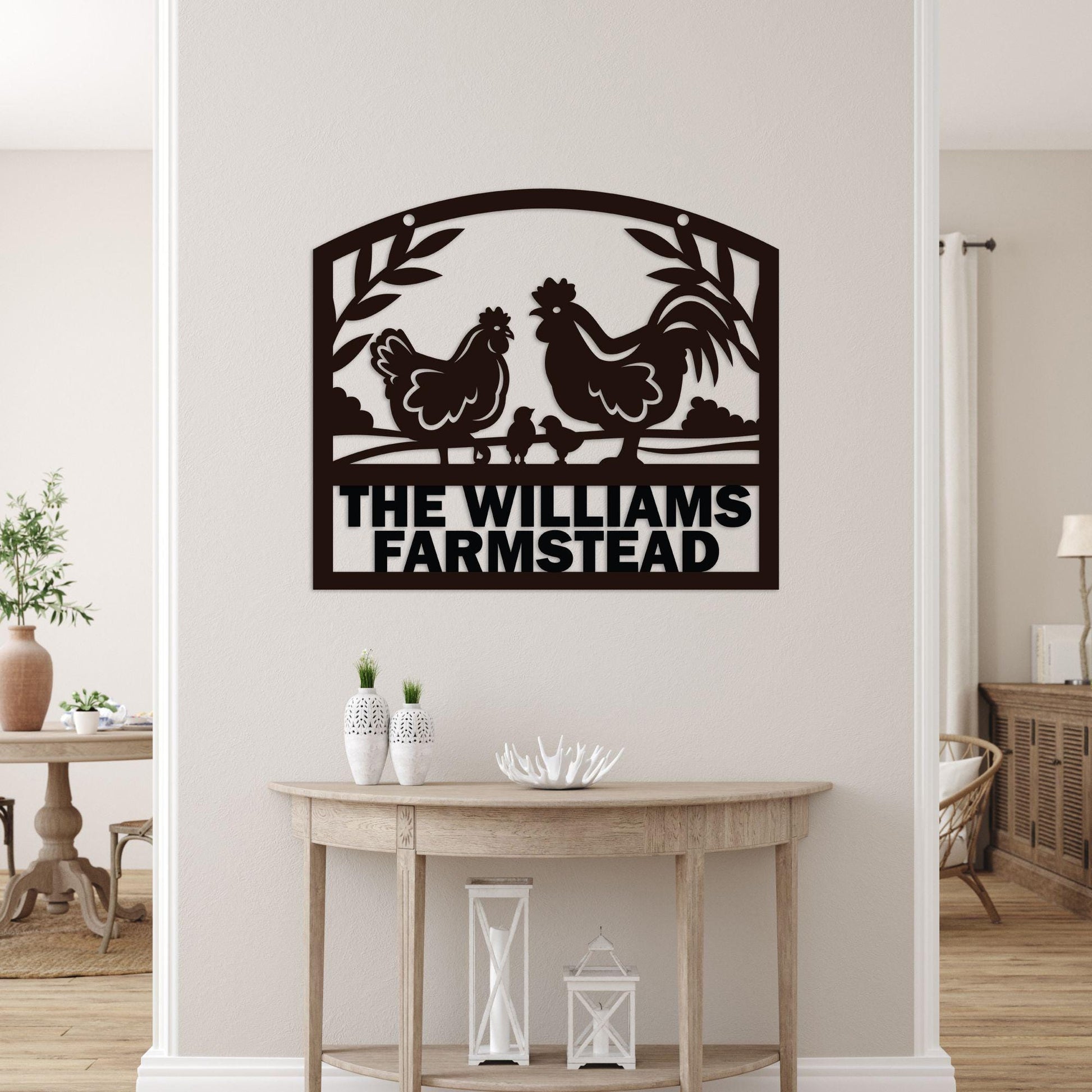 farmhouse kitchen personalized wall art – 16 gauge steel