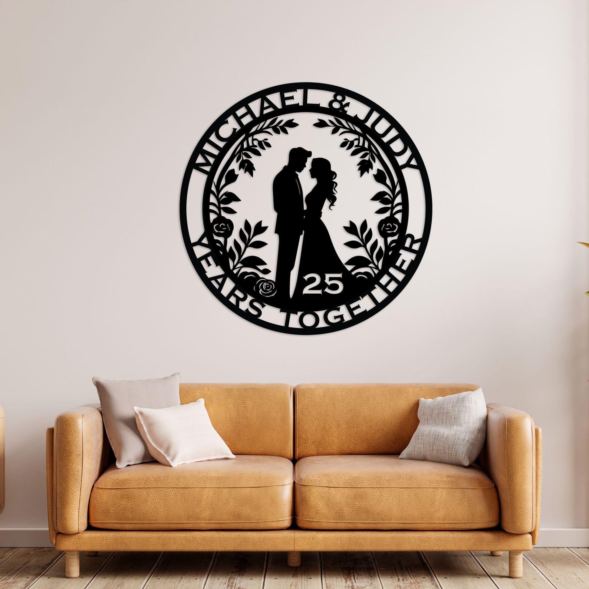 25th anniversary personalized metal sign – 16 gauge steel