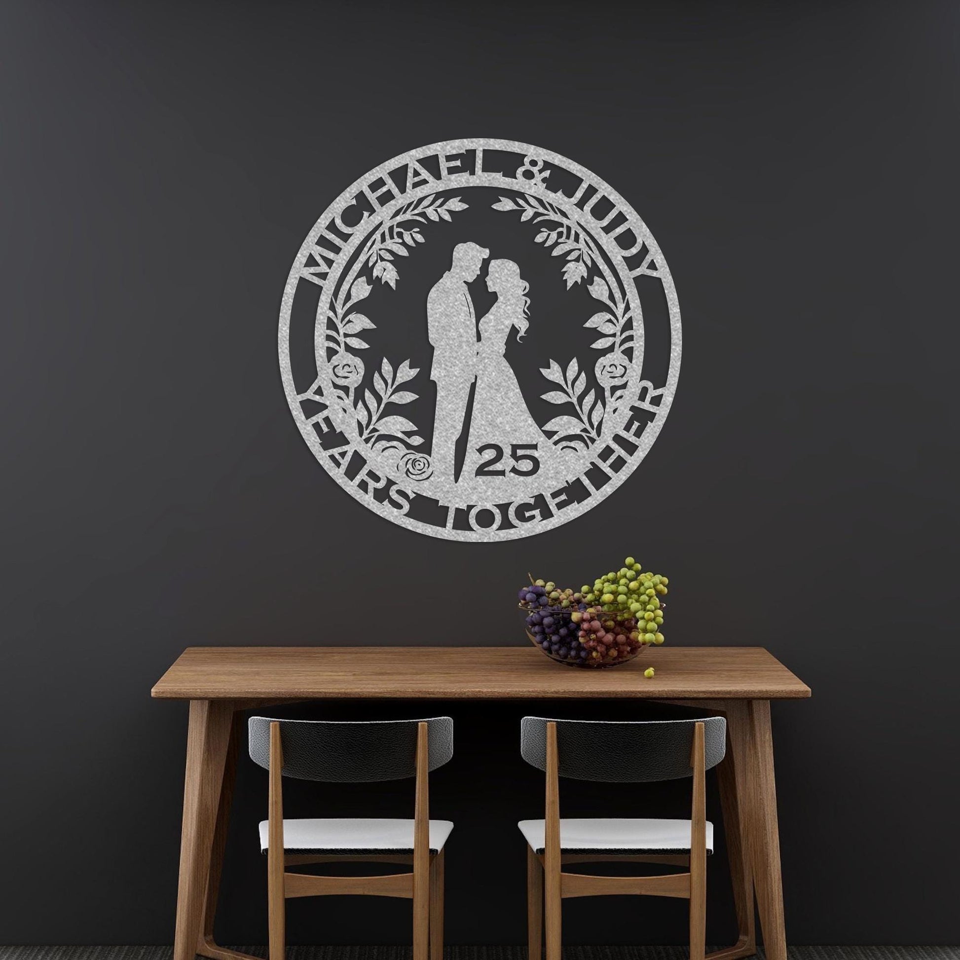 25th anniversary personalized metal sign – 16 gauge steel