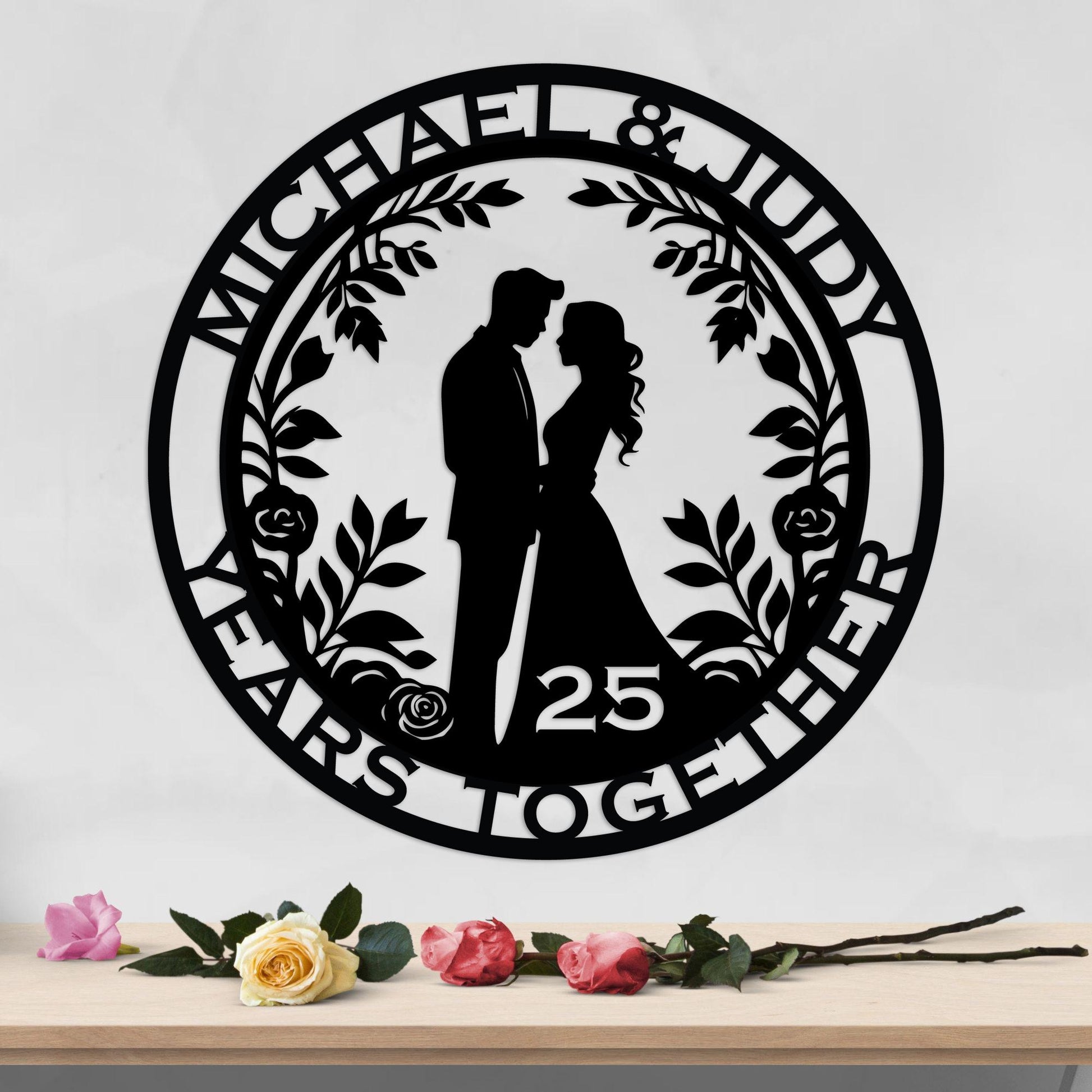 25th anniversary personalized metal sign – 16 gauge steel