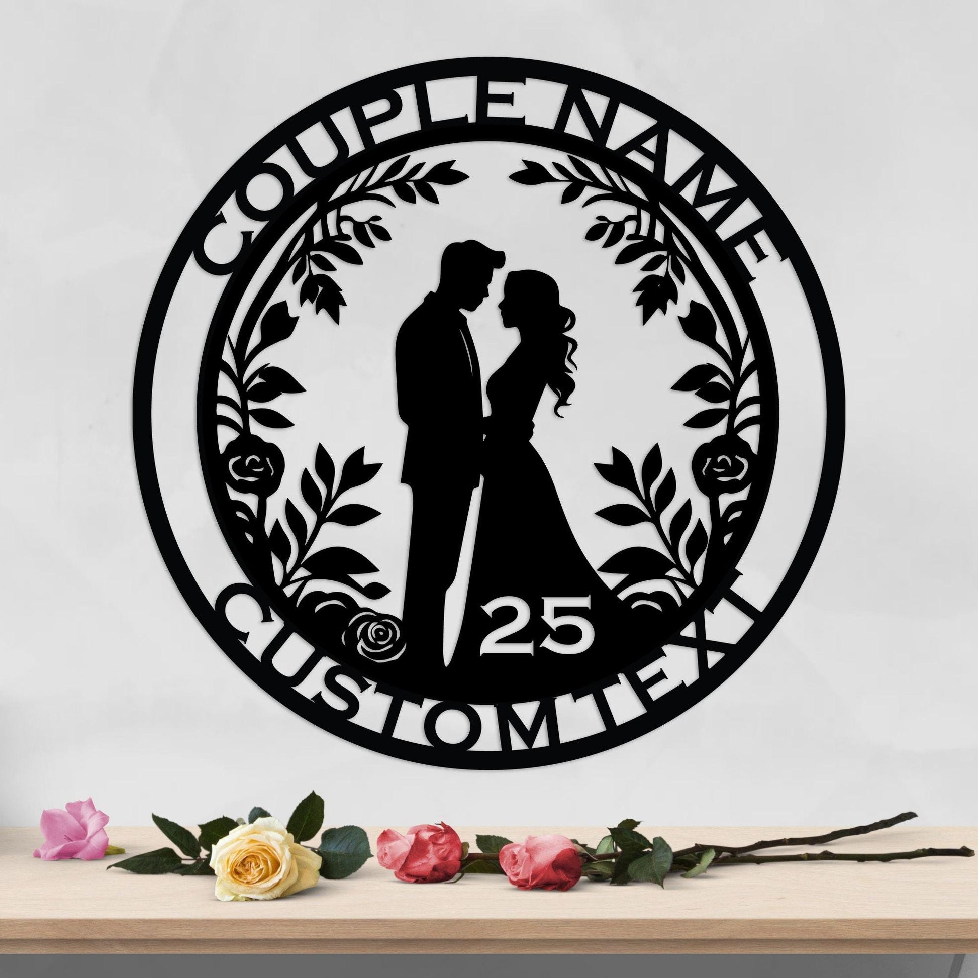 25th anniversary personalized metal sign – 16 gauge steel