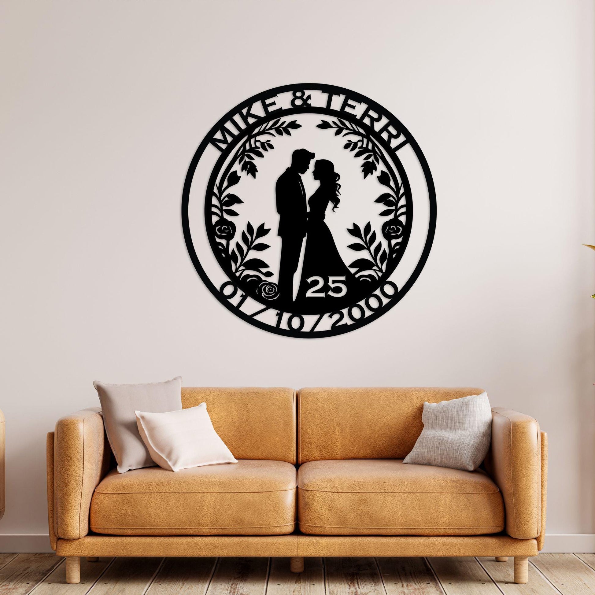 25th anniversary personalized metal sign – 16 gauge steel